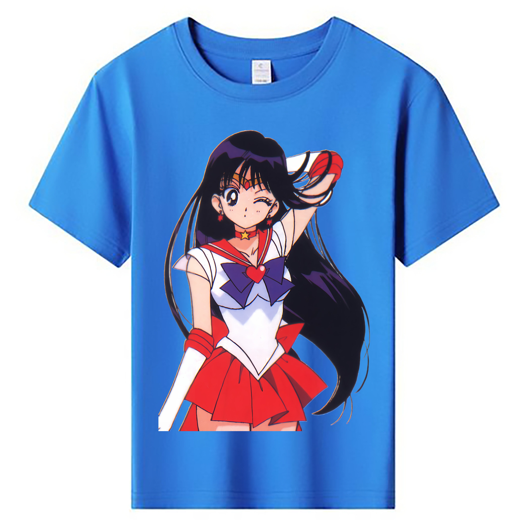 （画像用） 美少女戦士セーラームーン 火野レイ ひの レイ Sailor Moon Hino Rei （セーラーマーズ,Sailor Mars） 綿100％キッズTシャツ（フロントプリント）